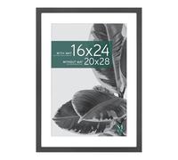 MCS Studio Gallery 20x28 Matted Poster Frame with 16x24 Picture Display, Black Woodgrain Vertical & Horizontal Wall Hanging Large Picture Frame for Photos, Posters & Art Prints (1-Pack)