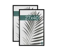 MCS Studio Gallery 27x40 Poster Frame Black Woodgrain, Vertical & Horizontal Wall Hanging Large Picture Frame for Photos, Posters & Art Prints (2-Pack)