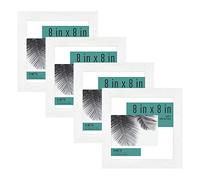 MCS Studio Gallery 8x8 Picture Frame White Woodgrain, Wall Hanging & Easel for Tapletop Display, Square Photo Frame for Photos, Posters & Art Prints (4-Pack)