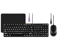 MCSaite Wired PS2 104 Keys Computer Keyboard and Mouse Combo - Big Print Letters