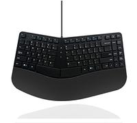 MCSaite Wired USB Compact Ergonomic Keyboard - Split Keyboard with Cushioned Wrist and Palm Support - 15.9x8.66x1.18 inches - Black - US English