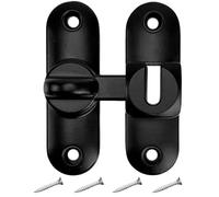 MCSDFN 90/180 Degree Barn Door Lock, Black Zinc Alloy Flip Latches Hardware for Secure Locking on Sliding Door, Gate, Cabinet, Bathroom & Barn