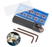 Mcsnl1616H12 Lathe Tool Holder With Carbide Inserts, Cnmg120408-Ma Vp15Tf Tips, And Wrenches