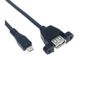 MCtezoQGx USB 2.0 OTG Adapter with Screw Hole for Panel Mounting, 0.3m / 0.5m Male to USB Host Adapter Compatible with OTG-Enabled Mobile Devices and Computers(Cable length: 0.3m)