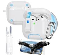 MCTOPZO Compatible with AirPods 4th Generation Case with Phone Stand & Cleaning Kit Compatible with Magsafe,Magnetic Automatic Lock for Airpods 4 with Active Noise Cancellation Charging Cover