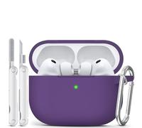 MCTOPZO for AirPods Pro 3 Case 2025 Come with Cleaner Kit,Soft Silicone Protective Cover for Apple AirPods Pro 3rd Generation Cases with Keychain, AirPod Pro 3 Case for Women Men-Dark Purple