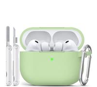 MCTOPZO for AirPods Pro 3 Case 2025 Come with Cleaner Kit,Soft Silicone Protective Cover for Apple AirPods Pro 3rd Generation Cases with Keychain, AirPod Pro 3 Case for Women Men-Pastel Green
