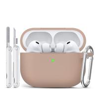 MCTOPZO for AirPods Pro 3 Case 2025 Come with Cleaner Kit,Soft Silicone Protective Cover for Apple AirPods Pro 3rd Generation Cases with Keychain, AirPod Pro 3 Case for Women Men-Brown