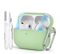 MCTOPZO for AirPods Pro 3 Case with Magnetic Lock,Soft Silicone Protective Cover for Apple AirPods Pro 3rd Generation with Cleaner Kit,AirPod Pro 3 Case 2025 with Keychain for Women Men-Pastel Green