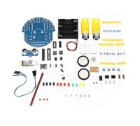 MCU Robot Project Smart Car Kit for Graphic Programming - Ultrasonic Obstacle Avoidance and Bluetooth Control - Infrared Tracking and USB Download - Includes Jump Wire