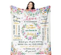 Mcurore Birthday Gifts for Women Blanket 60"x50", Birthday Gifts for Her, Bday Gifts for Women, Best Friend Birthday Gifts, Queens are Born in July, a Queen was Born in July Happy Birthday to Me