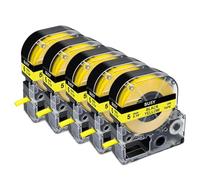 MCUXMVUMI 2PK 5PK SU5S Compatible Heat Shrink Tube Adhesive For SU5S SU5Y SU11S SU11Y SU3W SU3Y Labels Works With LW300 LW400 Label Makers(5PK 5mm Yellow)