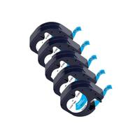 MCUXMVUMI 5/10PK Compatible 91201 Label Tape For 12mm LT Tape Models 91201 91331 91200 91202 12267 For LT100H Label Maker(5PK Black on Blue)