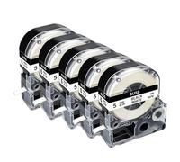 MCUXMVUMI 5pcs 10pcs SU5S SU5Y Heat Shrink Tube Tape Compatible With SU11S SU11Y SU3W SU3Y For LW300 LW400 700 Label Printer(5PK 5mm White)