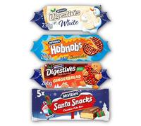McVitie's Christmas Snack Bundle with Digestives & HobNobs,Seasonal Selection, Entertaining, Sharing, Gifting & Family Gatherings