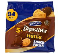 McVitie's Digestives 5 Milk Chocolate Minis Snack Packs, 95 g (Pack of 1)