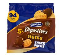 McVitie's Digestives 5 Milk Chocolate Minis Snack Packs, 95 g (Pack of 1)