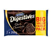 McVitie's Digestives Dark Chocolate Biscuits Twin Pack 2 x 266 g, 532 g Total