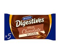 McVitie's Digestives Milk Chocolate Slices, 124 g (5 Slices Per Pack) | Irresistible Taste, Vegetarian, Healthy Snack, Versatile Treat, Meticulously Made