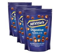 McVitie's Digestives Nibbles Double Chocolate Milk and Dark Chocolate Coated Biscuit Balls, Sweet Treat Snack Bites, Sharing Pouch, 80 g (Pack of 3)