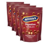 McVitie's Digestives Nibbles Milk Chocolate Coated Biscuit Balls, Sweet Treat Snack Bites, Sharing Pouch, 80 g (Pack of 4)