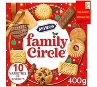 McVitie's Family Circle 10 premium varities Assortment of Creams, Chocolate, Jam and other Sweet Biscuits 400g Perfect for Gifting on Christmas, Mum, & Dad by zamfoods nutrition info book (2 boxes)