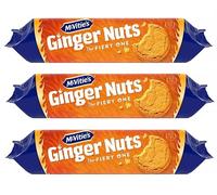 McVitie's Ginger Nuts Biscuits, 250g | Deliciously spiced and crunchy biscuits | Great for snacking or Dipping | Multipack bundle | Afternoon tea biscuits to share with Friends and Family (Pack of 3)