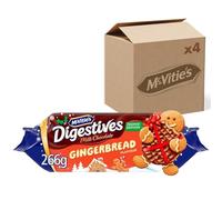 McVitie's Gingerbread Chocolate Digestive Biscuits 266 g (Pack of 4),Christmas Treat, Warming Ginger, Vegetarian Friendly, Fiber-Rich, Crunchy & Creamy, Great For Sharing