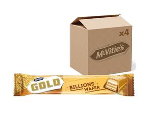 McVitie's Gold Billion Chocolate Wafer Bar, 39.5g (Pack of 4)