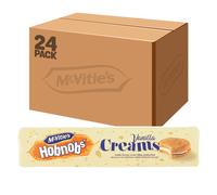 McVities Hobnobs Oaty Creams Vanilla Flavoured Biscuits 160g Pack of 24