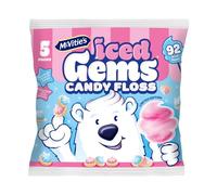 McVitie's Iced Gems, Candyfloss Flavoured Biscuits, Multipack, 23 g (1 Pack of 5 Mini Bags)