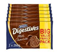 McVitie's Milk Chocolate Digestive Twin Pack, 2 x 266 g (Pack of 6) | Indulgent Chocolate Biscuits, Great for Snacking, Lunchboxes & Picnics