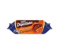 McVitie's Milk Chocolate Digestives, The Caramel One, 250 g (Pack of 1) | Golden Baked Biscuits, Gooey Caramel, No Hydrogenated Oils, Vegetarian Friendly