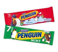 McVitie's Penguin Biscuit Bar Bundle with Mint & Milk Chocolate Varieties,Includes Two Popular Flavours, Individually Wrapped Bars, Great For Sharing