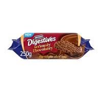 McVitie's Seriously Chocolatey Digestive Biscuits, 250g (Pack of 1) | Triple Chocolate Indulgence, Suitable for Vegetarians, Great for Tea Breaks