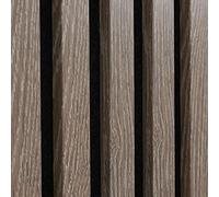 MCW Sample Acoustic Slat Wall Panel - Decorative & Sound Absorbing Wooden Slatted 3D Feature Wall Pannelling 220 x 100 x 21mm (Walnut Dark Oak)