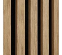 Mcw Sample Acoustic Slat Wall Panel - Decorative & Sound Absorbing Wooden Slatted Wall Pannelling 220 X 100 X 21mm Oak Natural