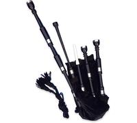 McWilliams Bagpipe, Traditional Scottish Highland Bagpipes For Beginners Adult With Complete Accessories (Black P Velvet)