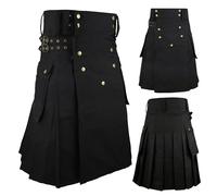 McWilliams BLACK DELUXE ACTIVE MEN MODERN UTILITY SPORTS KILT (38, BLACK UTILITY)