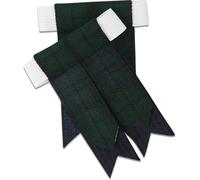 McWilliams Kilt Flashes for Men - Highland Tartan Kilt Hose, Sock Flashes with Buckle Adjusters (Blackwatch)
