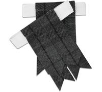 McWilliams Kilt Flashes for Men - Highland Tartan Kilt Hose, Sock Flashes with Buckle Adjusters (GreyWatchNight)