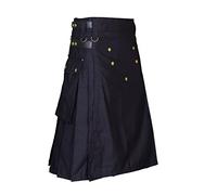 McWilliams Kilt for Men Scottish Hybrid Sports Utility Mens Kilt | Stylish Kilts for Casual Wear (Black Kilt, 36)