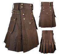 McWilliams Kilt for Men Scottish Hybrid Sports Utility Mens Kilt | Stylish Kilts for Casual Wear (Brown Utility, 34)
