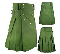 McWilliams Kilt for Men Scottish Hybrid Sports Utility Mens Kilt | Stylish Kilts for Casual Wear (Green, 48)