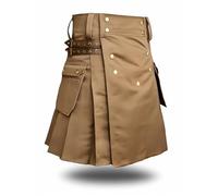 McWilliams Kilt for Men Scottish Hybrid Sports Utility Mens Kilt | Stylish Kilts for Casual Wear (Khaki, 30)