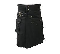 McWilliams Kilts for Men, Active Men's Deluxe Black Sport Utility Kilt, Scottish Men Costume (36, Black Utility)