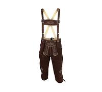 McWilliams Lederhosen Men, Authentic Bavarian German Brown - Oktoberfest Leather Trouser (DBrown, 36)
