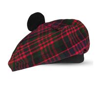 McWilliams Tam O’ Shanter Hat - Traditional Scottish Plaid Beret for Men & Women | Acrylic Wool Tammy Hats Flat Bonnet for Kilt (Macdonald)