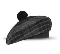McWilliams Tam O’ Shanter Hat - Traditional Scottish Plaid Beret for Men & Women | Acrylic Wool Tammy Hats Flat Bonnet for Kilt (GreyWatchNight)