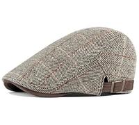 MCWTH Mens Newsboy Hats Flat Ivy Gatsby Cap Irish Cabbie Ivy Driving Hunting Hat Coffee
